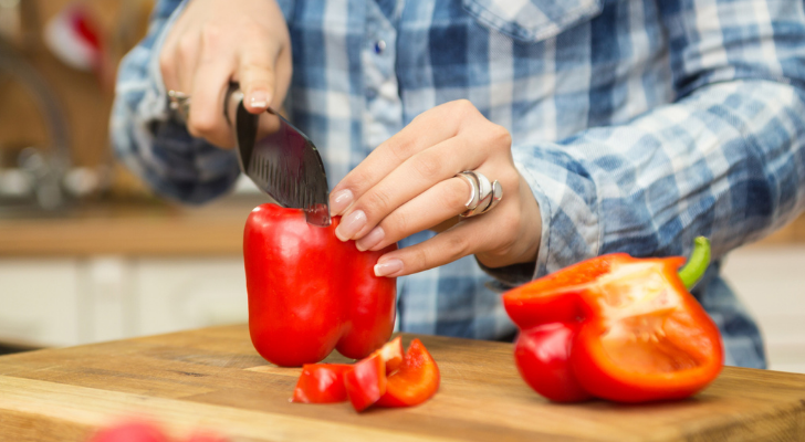 paprika snijden