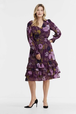 Miljuschka Midi Jurk Met Bloemenprint Paars