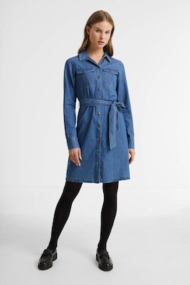 Anytime Denim Jurk Blauw Blauw 8719542690328