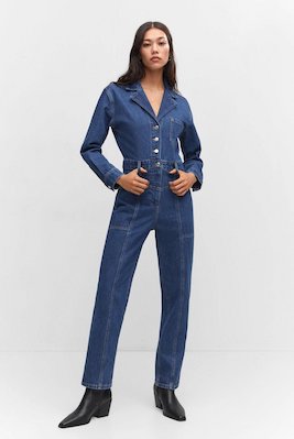 Mango Jumpsuit Susan Medium Blue Denim Medium Blue Denim 8445922711696