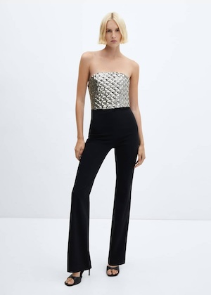 Strapless Jumpsuit Pailletten