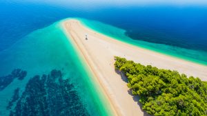 Zlatni Rat Beach, Bol, Croatia.