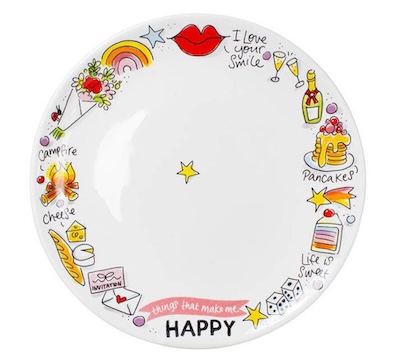 Blond Amsterdam Dinerbord Happy O26 Cm Multi 8719416033015