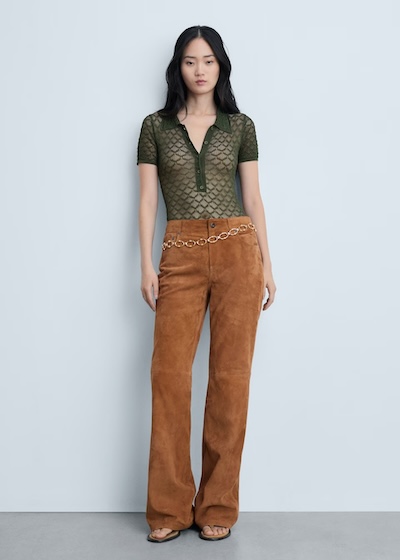 Leren Straight Fit Broek bohemian muse