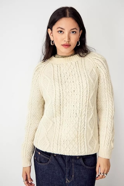 Urban Renewal Vintage Cream Aran Knit Jumper