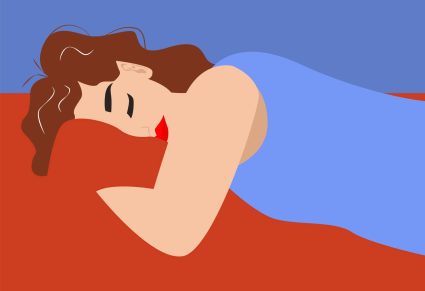 Dromen Over Je Ex: illustratie van vrouw die droomt