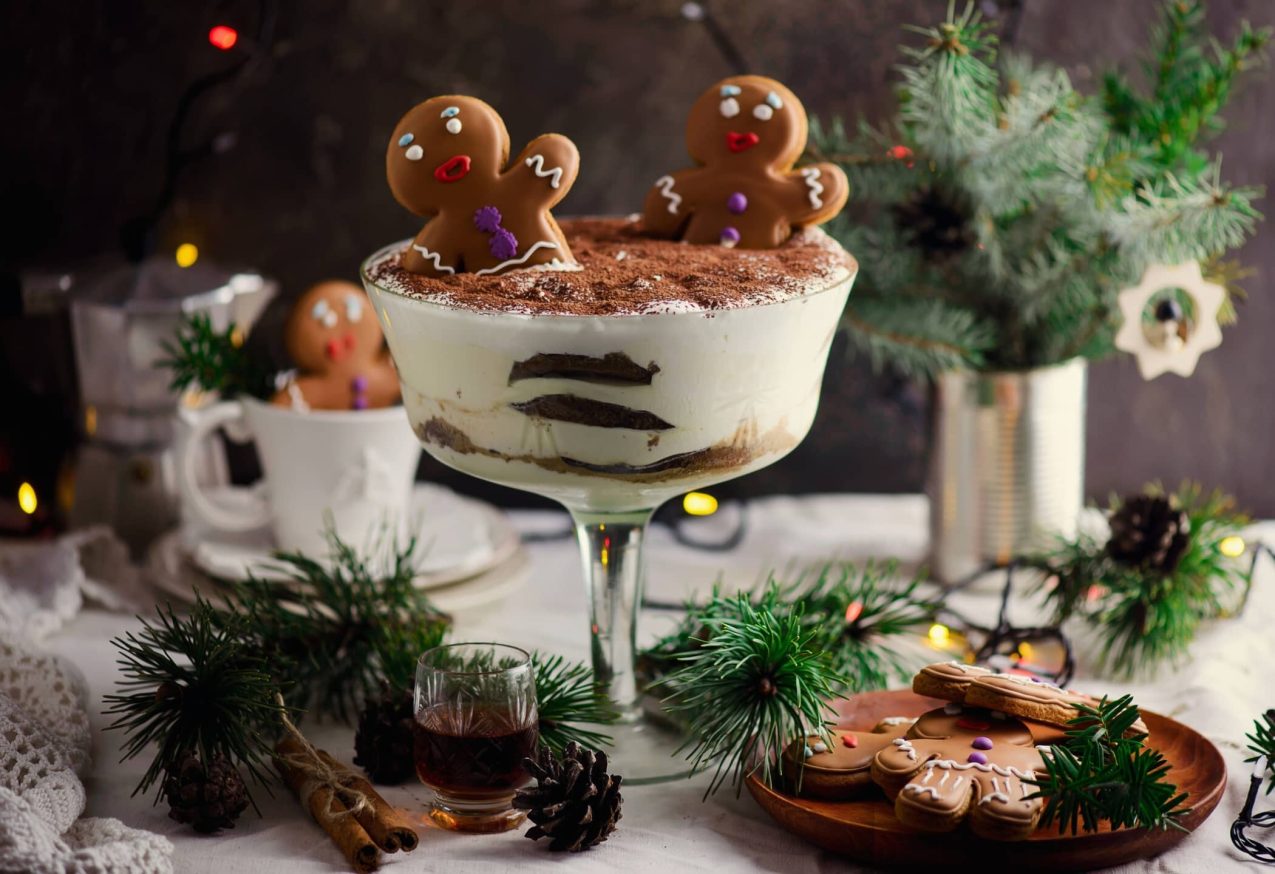 Kerst Desserts: Tiramisu met koekemannetjes erin