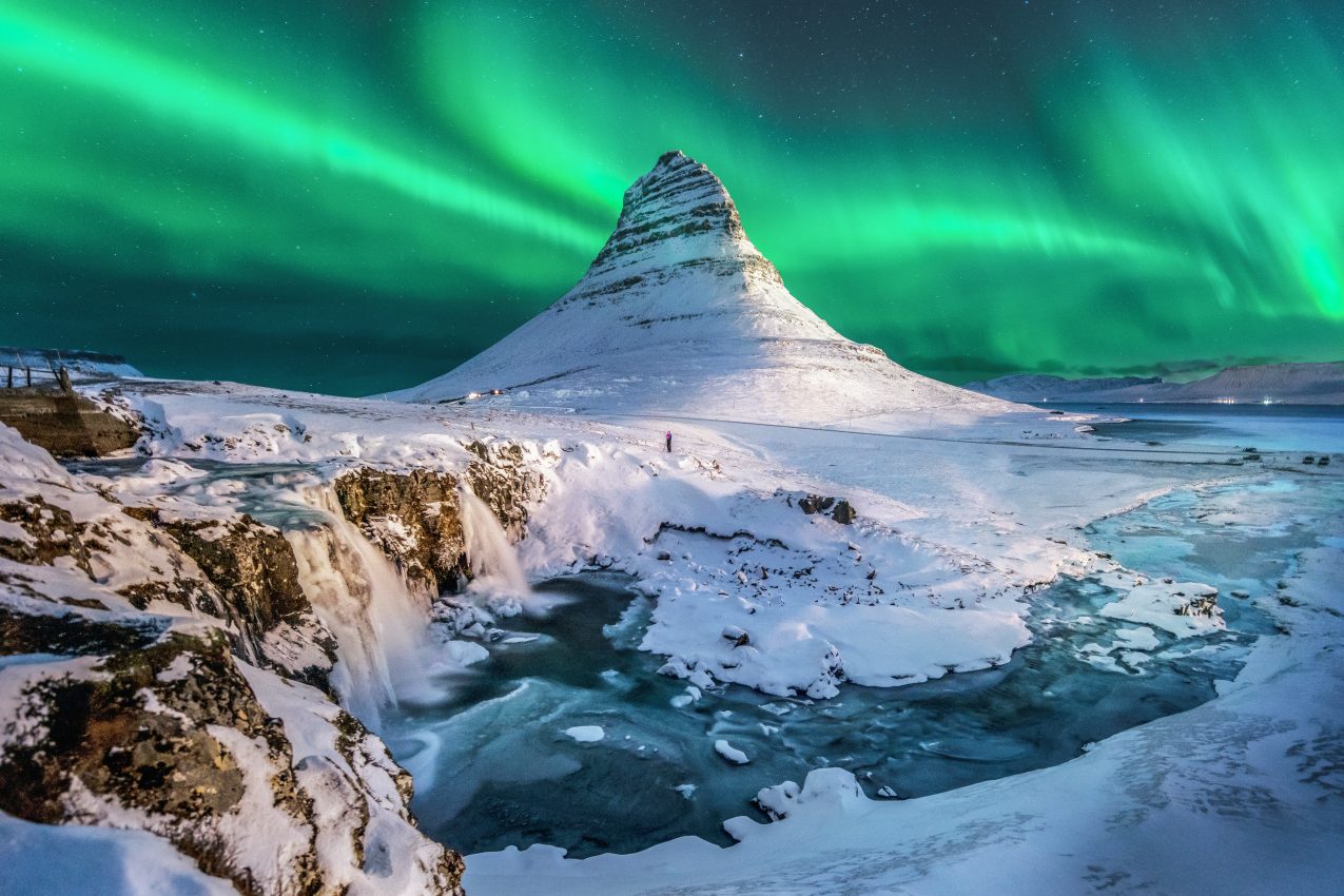 Northern Lights, Mount Kirkjufell, Jokulsarlon Lagoon, Iceland