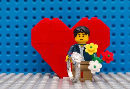 Lego Poppetje Met Lego Bloemen